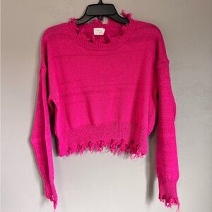 Distressed Pink Sweater